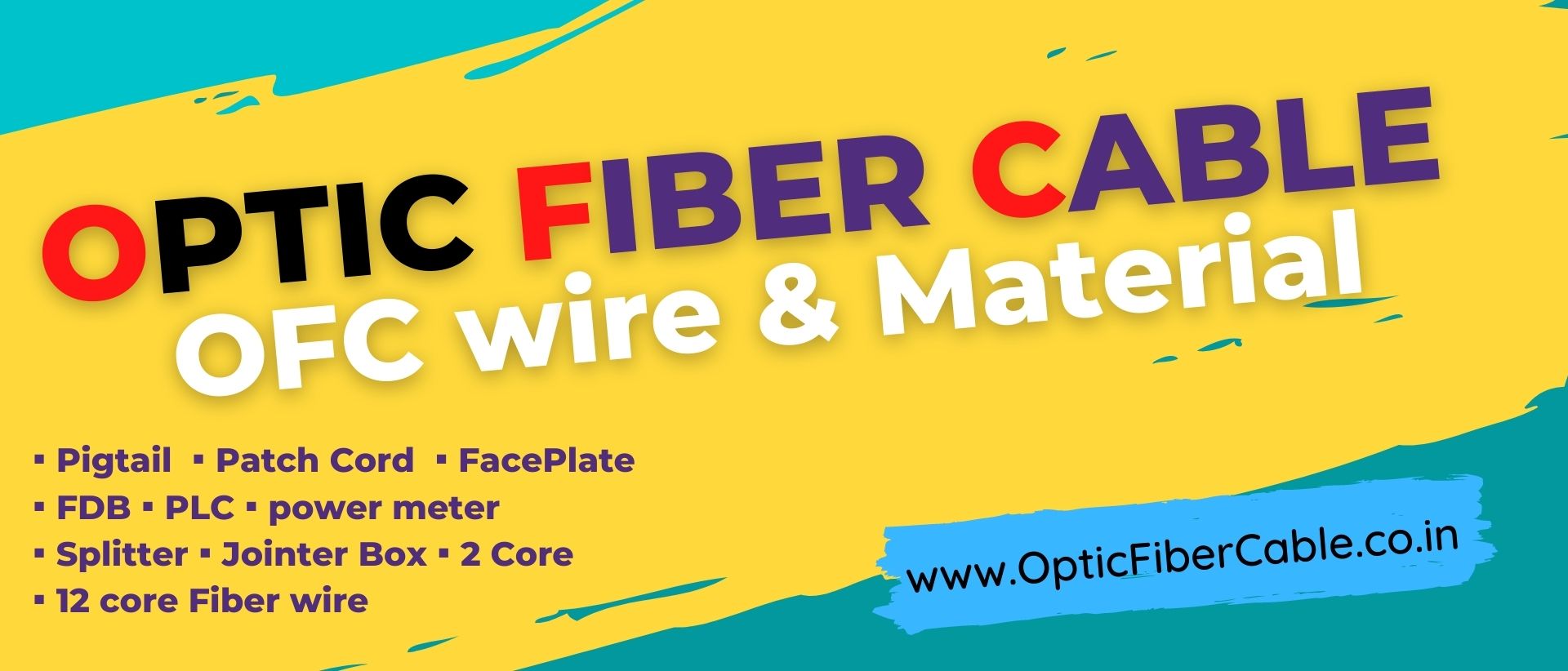 Fiber-Optic Cable, material, tools, accessory, OFC wire, fiber patch cord, pigtail, drop fiber 2F, splicing Enclosure